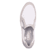 Weiße Rieker Damen Slipper N1151-61 mit einem Reißverschluss sowie Extraweite H. Schuh von oben.