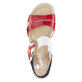 Rote Rieker Keilsandaletten 67476-33 mit einem Klettverschluss. Schuh von oben.
