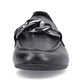 Schwarze remonte Damen Loafer D0K00-00 mit Elastikeinsatz sowie stylischer Kette. Schuh von vorne.