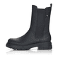 
Tiefschwarze Rieker Damen Chelsea Boots Z9180-02 mit einer robusten Profilsohle. Schuh Außenseite