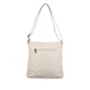 remonte Damen Handtasche Q0705-60 in Beigeweiß-Metallic aus Kunstleder mit Reißverschluss. Handtasche Rückseite.