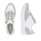 Weiße remonte Damen Sneaker D1323-81 mit Reißverschluss sowie der Komfortweite G. Schuh von oben, liegend.