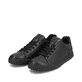 Schwarze Rieker Herren Sneaker Low B9900-00 mit leichter und dämpfender Sohle. Schuhpaar seitlich schräg.