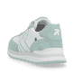 Weiße Rieker Damen Sneaker Low 42509-81 mit flexibler und super leichter Sohle. Schuh von hinten.