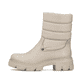 
Vanillebeige Rieker Damen Kurzstiefel 74670-60 mit einer leichten Plateausohle. Schuh Außenseite