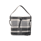 Rieker Damen Handtasche H1514-93 in Stahlschwarz-Beige-Karo aus Textil mit Reißverschluss. Handtasche Vorderseite.