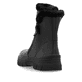 Schwarze remonte Damen Kurzstiefel D0E78-00 mit wasserabweisender TEX-Membran. Schuh von hinten.