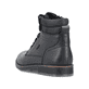 Schwarze Rieker Herren Schnürstiefel F4544-00 mit wasserabweisender TEX-Membran. Schuh von hinten.