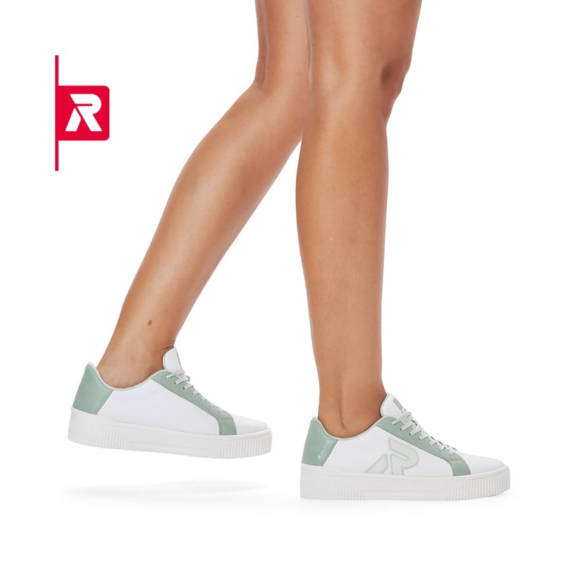 Rieker EVOLUTION Damen Sneaker swan-white mint-green