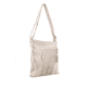 remonte Damen Handtasche Q0705-62 in Beige-Metallic aus Kunstleder mit Reißverschluss. Handtasche linksseitig.