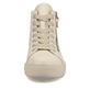 
Cremebeige remonte Damen Sneaker D0972-62 mit einer besonders leichten Plateausohle. Schuh von vorne.