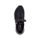 
Nachtschwarze Rieker Damen Sneaker Low M6601-00 mit einer Profilsohle mit Keilabsatz. Schuh von oben