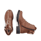 Kastanienbraune Rieker Damen Schnürstiefel 72608-24 mit einer leichten Sohle. Schuhpaar von oben.