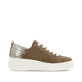 Braune Rieker Damen Sneaker Low W0502-24 mit einer ultraleichten Plateausohle. Schuh Innenseite.