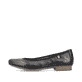 Glanzschwarze Rieker Ballerinas 51994-01 mit einer extra weichen Decksohle. Schuh Außenseite.