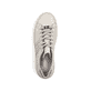 Hellbeige Rieker Damen Sneaker Low M8400-60 mit Schnürung sowie grober Stickerei. Schuh von oben.