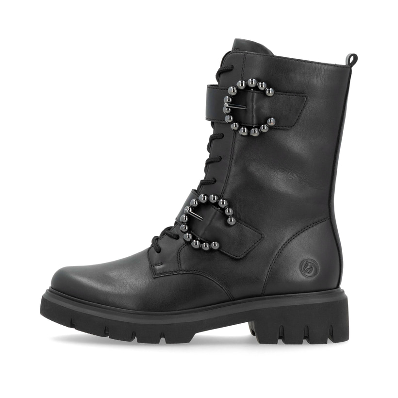 remonte Damen Schnürstiefel tiefschwarz