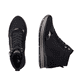 
Mitternachtsschwarze remonte Damen Sneaker D1370-01 mit Schnürung und Reißverschluss. Schuhpaar von oben.