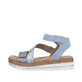 
Pastellblaue remonte Damen Riemchensandalen D0Q53-10 mit einer flexiblen Plateausohle. Schuh Außenseite