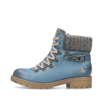 Rieker Damen Schnürstiefel cyanblau