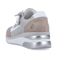 
Platingraue remonte Damen Sneaker D2410-40 mit einer flexiblen Sohle mit Keilabsatz. Schuh von hinten