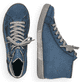 
Azurblaue Rieker Damen Schnürschuhe Z1221-14 mit Schnürung und Reißverschluss. Schuhpaar von oben.