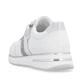Reinweiße remonte Damen Sneaker D1G02-80 mit einem Reißverschluss. Schuh von hinten.