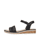 Schwarze Rieker Keilsandaletten V3661-00 mit einem Klettverschluss. Schuh Außenseite.