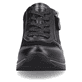 
Nachtschwarze remonte Damen Sneaker D0T01-01 mit Schnürung und Reißverschluss. Schuh von vorne.