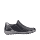 Graphitschwarze remonte Damen Slipper R1428-03 mit einer dämpfenden Profilsohle. Schuh Innenseite