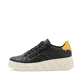 Schwarze Rieker Damen Sneaker Low W0505-01 mit einer dämpfenden Plateausohle. Schuh Außenseite.