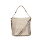 Rieker Damen Handtasche H1508-60 in Cremebeige aus Kunstleder mit Reißverschluss. Handtasche Vorderseite.