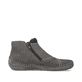 Graue Rieker Damen Slipper 52581-45 mit Reißverschluss sowie einer leichten Sohle. Schuh Innenseite