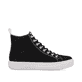 Schwarze Rieker Damen Sneaker High L9892-00 mit Reißverschluss sowie weißem Logo. Schuh Innenseite.