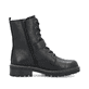 Tiefschwarze remonte Damen Biker Boots D0B78-01 mit Schnürung und Reißverschluss. Schuh Innenseite