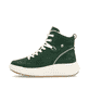 Grüne Rieker Damen Sneaker High W1771-54 mit einer super leichten Plateausohle. Schuh Außenseite.