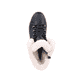 Schwarze Rieker Damen Schnürstiefel W0372-00 mit einer leichten Plateausohle. Schuh von oben.
