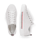 
Altweiße remonte Damen Sneaker D0900-80 mit Schnürung sowie einer flexiblen Sohle. Schuhpaar von oben.