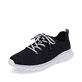 Blaue Rieker Damen Sneaker Low 54022-14 mit flexibler und ultra leichter Sohle. Schuh seitlich schräg.