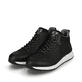 Schwarze Rieker Herren Sneaker High 07660-00 mit wasserabweisender TEX-Membran. Schuhpaar seitlich schräg.