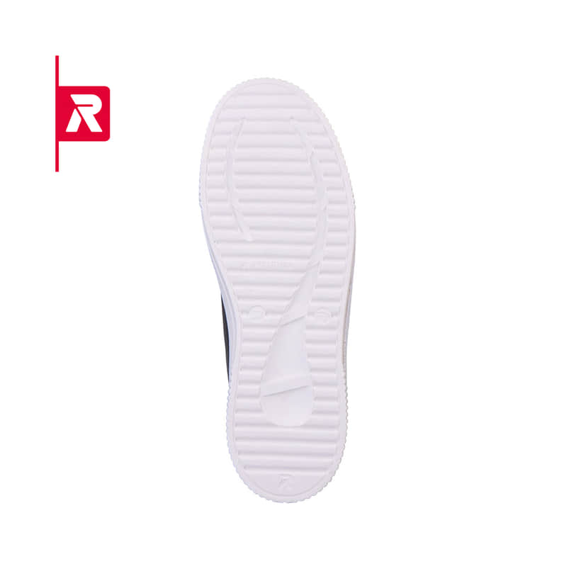 Nachtschwarze Rieker EVOLUTION Damen Sneaker W0702-00 mit einer robusten Profilsohle. Schuh Laufsohle.