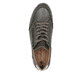 Grüne Rieker Herren Sneaker Low 11903-52 mit einem Reißverschluss. Schuh von oben.