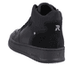 Schwarze Rieker Herren Sneaker High U0460-00 mit strapazierfähiger Sohle. Schuh von hinten.