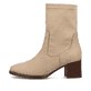 
Vanillebeige remonte Damen Stiefeletten D0V70-60 mit einer Profilsohle mit Blockabsatz. Schuh Außenseite