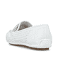 Weiße Rieker Damen Loafer 46885-80 mit einer extra weichen Decksohle. Schuh von hinten.