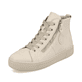 
Cremebeige remonte Damen Sneaker D0972-62 mit einer besonders leichten Plateausohle. Schuh seitlich schräg