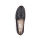 Schwarze Rieker Damen Loafer 45300-00 mit einem Elastikeinsatz. Schuh von oben.