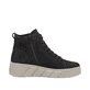 Schwarze Rieker Damen Sneaker High W0561-00 mit ultra leichter Plateausohle. Schuh Innenseite.