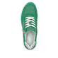 Grüne Rieker Damen Sneaker Low 48135-52 mit Reißverschluss sowie Komfortweite G. Schuh von oben.