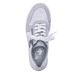 Weiße Rieker Damen Sneaker Low M1905-80 mit Reißverschluss sowie geprägtem Logo. Schuh von oben.